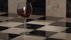 heldere wijnglas met rode wijn, 3D-render gemaakt in Blender